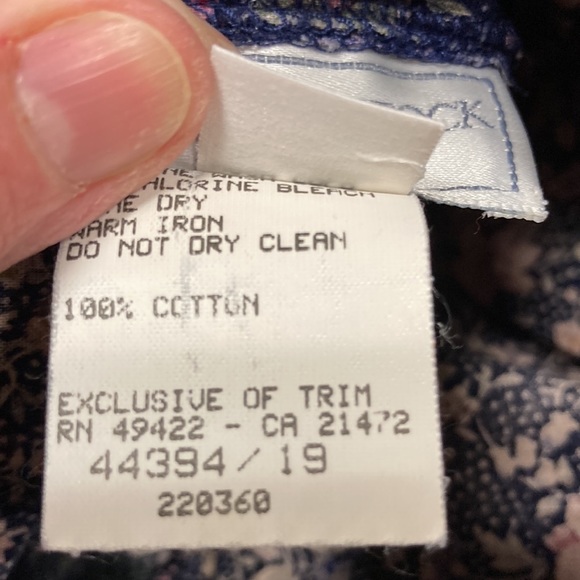 Jessica McClintock Gunne Sax navy floral lace collar double bow dress size 5 - Picture 10 of 10